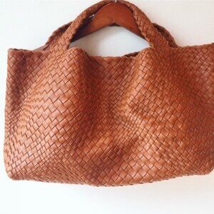 FALOR Genuine Italian woven leather Tote Bag